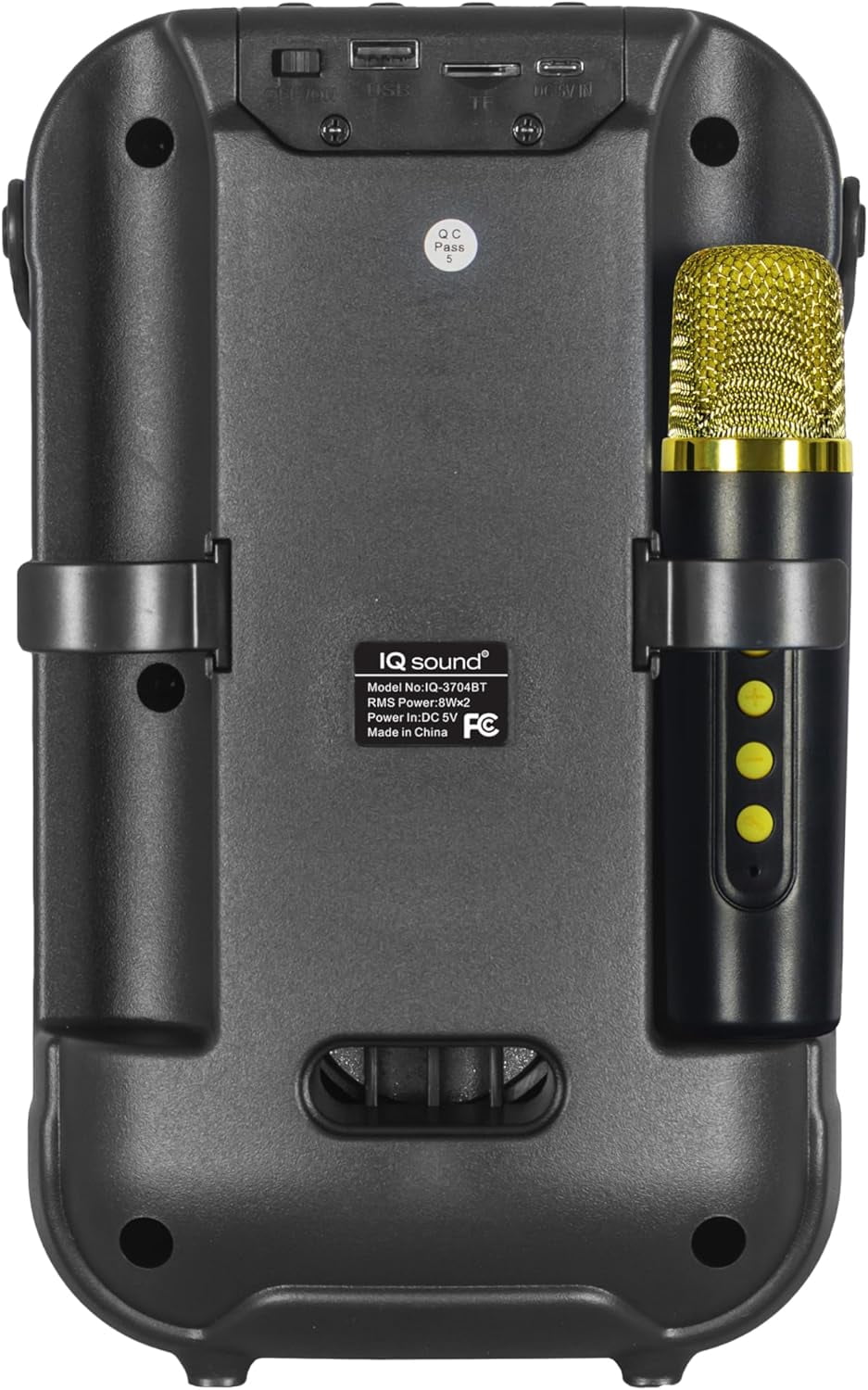 Supersonic IQ Sound IQ-3704BT Portable Bluetooth Karaoke Speaker, TWS, LED Lights, Wireless Mic, FM Radio