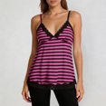 thumbnail image 2 of Lixiuxyad Womens Basic Cami Tops Summer Punk Striped Contrast Trim Spaghetti Strap Tank Top For,Pink S, 2 of 6