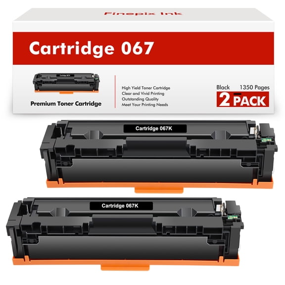 Finepix Ink Compatible for Canon Cartridge 067 CRG067 CRG-067 Toner Cartridge MF656Cdw MF654Cdw MF653Cdw LBP633Cdw LBP632Cdw (Black, 2-Pack)