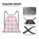 thumbnail image 4 of Fotbe Heart Buffalo Plaid Bolsa Mochila con Cordón Estampada, Bolsa de Gimnasio Deportiva, Bolsa Cinch, Bolsa con Cordón para Hombres y Mujeres-Medium, 4 of 6