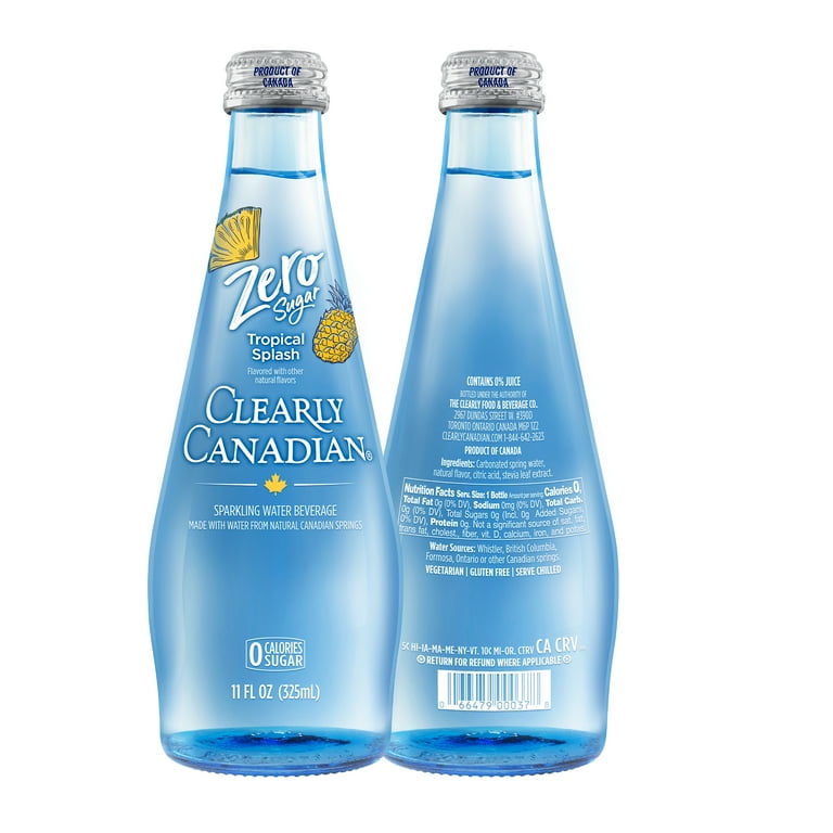Clearly Canadian Tropical Splash Sparkling Water, 11 fl oz Bottles