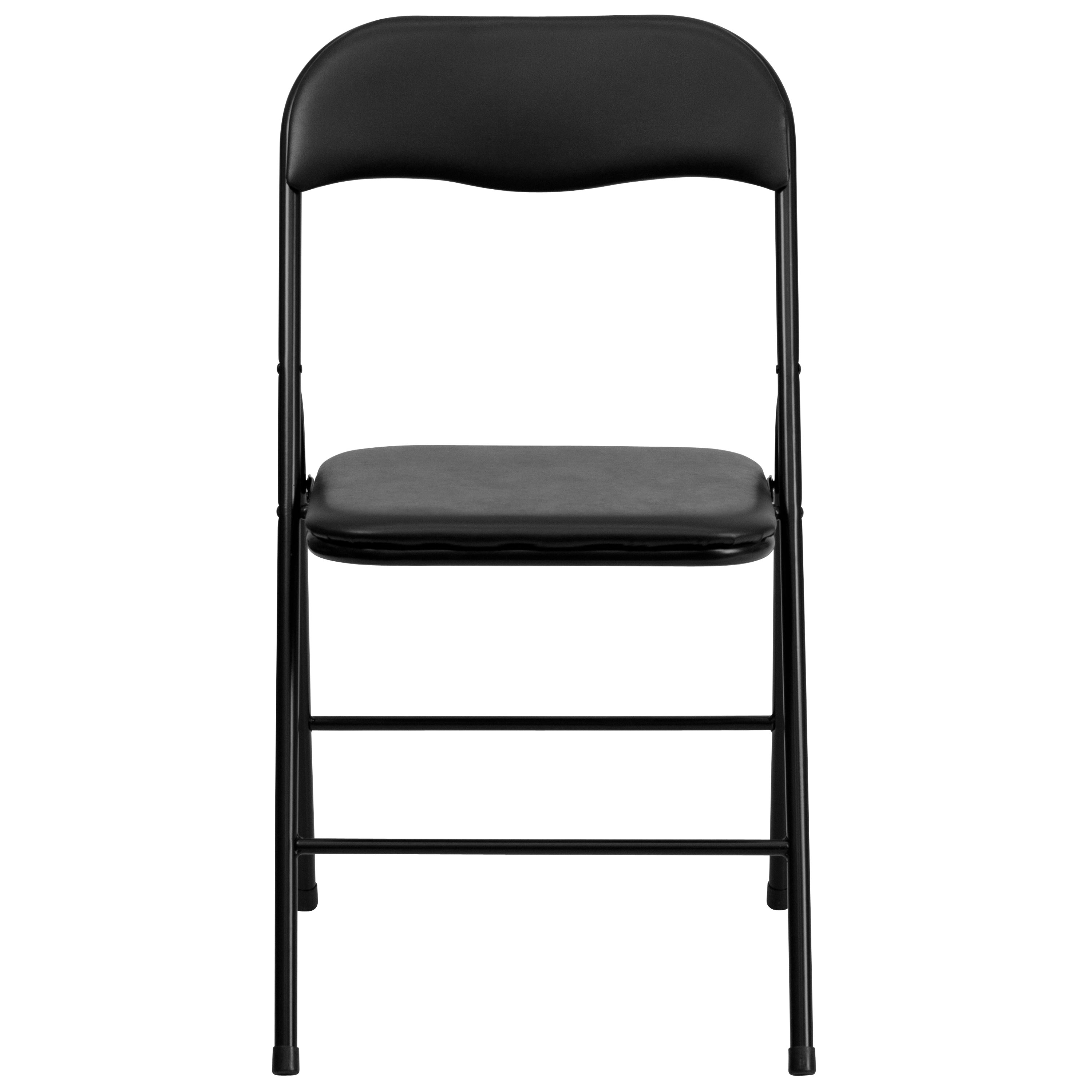 Emma + Oliver 5 Piece Black Folding Game Room Card Table and Chair Set