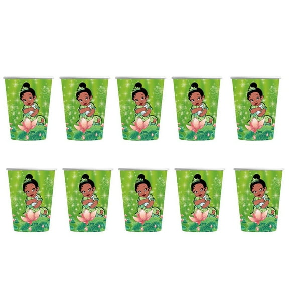 Tiana and the Frog Princess Party Supplies Cups Birthday Tableware Disposable Paper Mouthwash Drinking Cups
