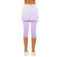 thumbnail image 4 of Horkkom Leggings for Women Elastic Waist Capris Athletic Skirts Gradient Print Stretch Yoga Pants Purple M, 4 of 6