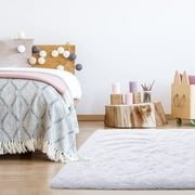 Junovo Super Soft Fluffy Area Rugs Modern Shag Rug for Bedroom Living Room,Cute Carpets for Kids Nursery Girls Home Dorm,5x8,White