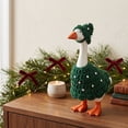 thumbnail image 7 of 7 Inch Hand Crochet Christmas Tree Goose Outfit, Green Knitted Xmas Tree Costume Set with Rhinestone Decor for Small Goose Statue Winter Holiday Farmhouse Decor, 7 of 7
