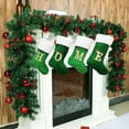 thumbnail image 5 of Wadada Christmas Stockings with Initial, 18 Inch Embroidered Letter Knit Green White Christmas Stocking Letter Monogram Hanging Xmas Stockings for Family Christmas Tree Fireplace Decoration(I), 5 of 5