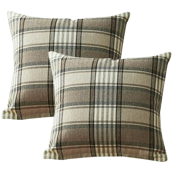 Mozhitti Plaid Throw Pillow Outdoor Indoor Throw Pillow Farmhouse Square Pillow Home Decor 18 X 18 Inches