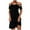 Black Dress, variant on Summer Mini Loose Dress for Women Sale Solid Sequin Shiny Holiday Round Neck Sundress for Girls Elegant Casual Comfy Vintage Cold Shoulder Sleeve Boho Beach Fit Black XL