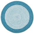 thumbnail image 2 of SAFAVIEH Braided Lars Geometric Reversible Area Rug, Teal/Ivory, 4' x 4' Round, 2 of 11