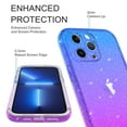 thumbnail image 3 of iPhone 15 Plus Case, Rosebono Hybrid Glitter Sparkle Transparent Colorful Gradient Cover Case For iPhone 15 Plus (Blue/Purple), 3 of 4