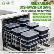 50 Pack Meal Prep Containers with Lids, Plastic Food Storage Containers Reusable BPA-Free, Microwave Safe Lunch Bento Box