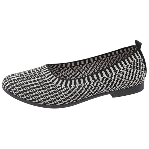 EHQJNJ Womens Casual Shoes Ons Sneakers Backless Flat Shoes for Women Round Toe Ballet Leisure Shoes with Arch Support Washable Comfortable Knit Shoes Womens Flat Shoes Dressy Casual Comfortable