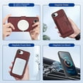 thumbnail image 2 of Allytechgroup 3 in 1 Wallet Case for Apple iPhone 16e, Detachable Back Cover & Cards Holder Compatible with Mag-safe Shockproof RFID Blocking Stand Phone Case for iPhone 16e, Red, 2 of 8