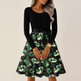 thumbnail image 4 of Women's Halloween Hepburn Dresses Witch Hat Bat Crew Neck Spooky Hepburn Dress Ghost Spider Webeb Long Sleeve Funny Hepburn Dresses, 4XL, 4 of 6