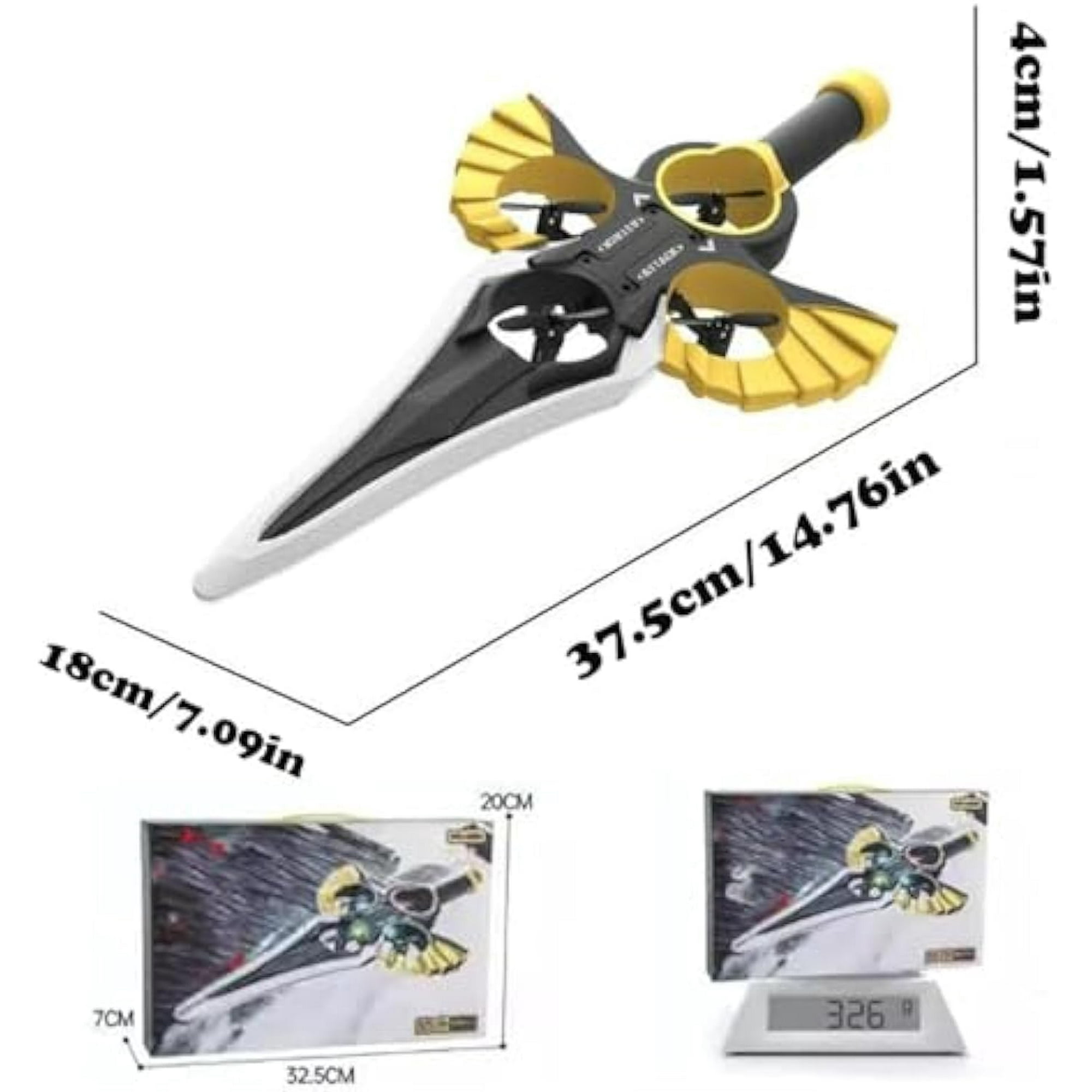 سيف طائر عن بعد - طائرة سيف طائر تفاعلية للبالغين، مزودة بتقنية طيران متطورة وأضواء LED وتصميم متين (نوع تحكم مزدوج)