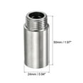 thumbnail image 3 of Unique Bargains G1/2 Female to G1/2 Male Thread 40mm Stainless Steel Extension Pipe Fitting, 3 of 5