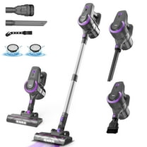 INSE Cordless Vacuum Cleaner,Ultra-Lightweight,LED Headlights,Removable Handheld Vacuum for Pet Hair Carpet Hardfloors,N370 Purple