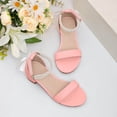 thumbnail image 2 of Girls Dress Shoes Low Heels Sandals Bow Pearl Ankle Strap Flower Girl Wedding Party Shoes Flower Girl Shoes 9-9.5 Years, 2 of 5