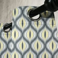 thumbnail image 3 of Ambesonne Ikat Grommet Curtain, Ogee Shapes Vintage Pale, 50" x 96", Grey Yellow White, 3 of 6