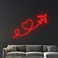 thumbnail image 5 of Handmadetneonsign AirPlane Heart Neon Sign, AirPlane Wall Art Decor, Travel Agency Wall Decor, 5 of 5