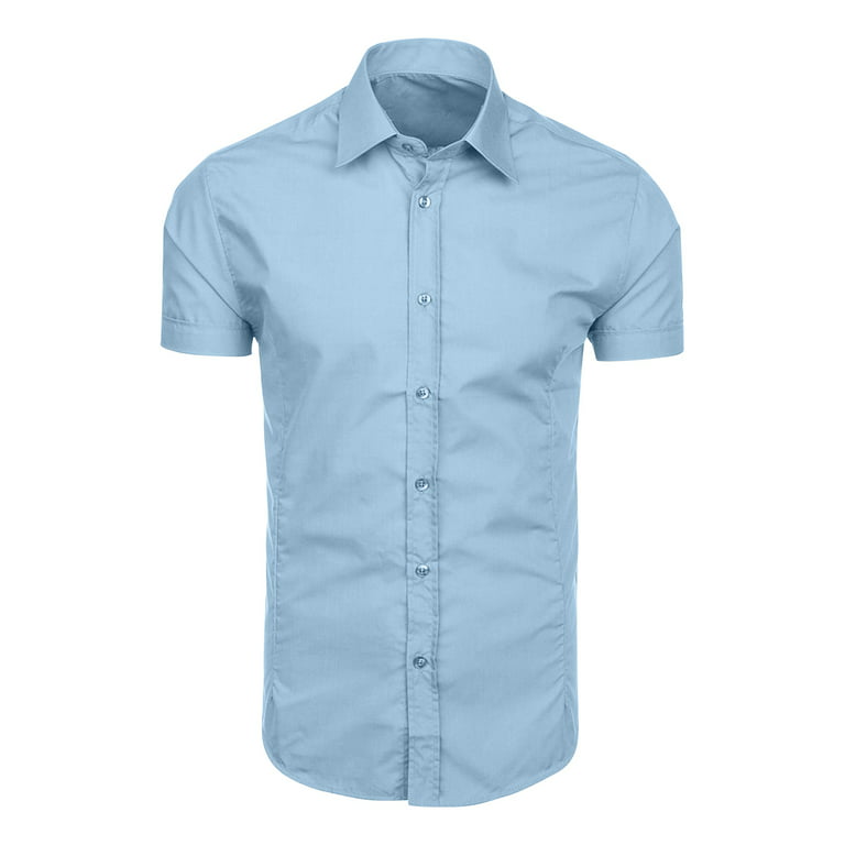 VSSSJ Button Down Shirts for Men Slim Fit Fashion Solid Color