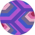thumbnail image 1 of Ahgly Company Machine Washable Indoor Round Transitional Neon Purple Area Rugs, 3' Round, 1 of 7