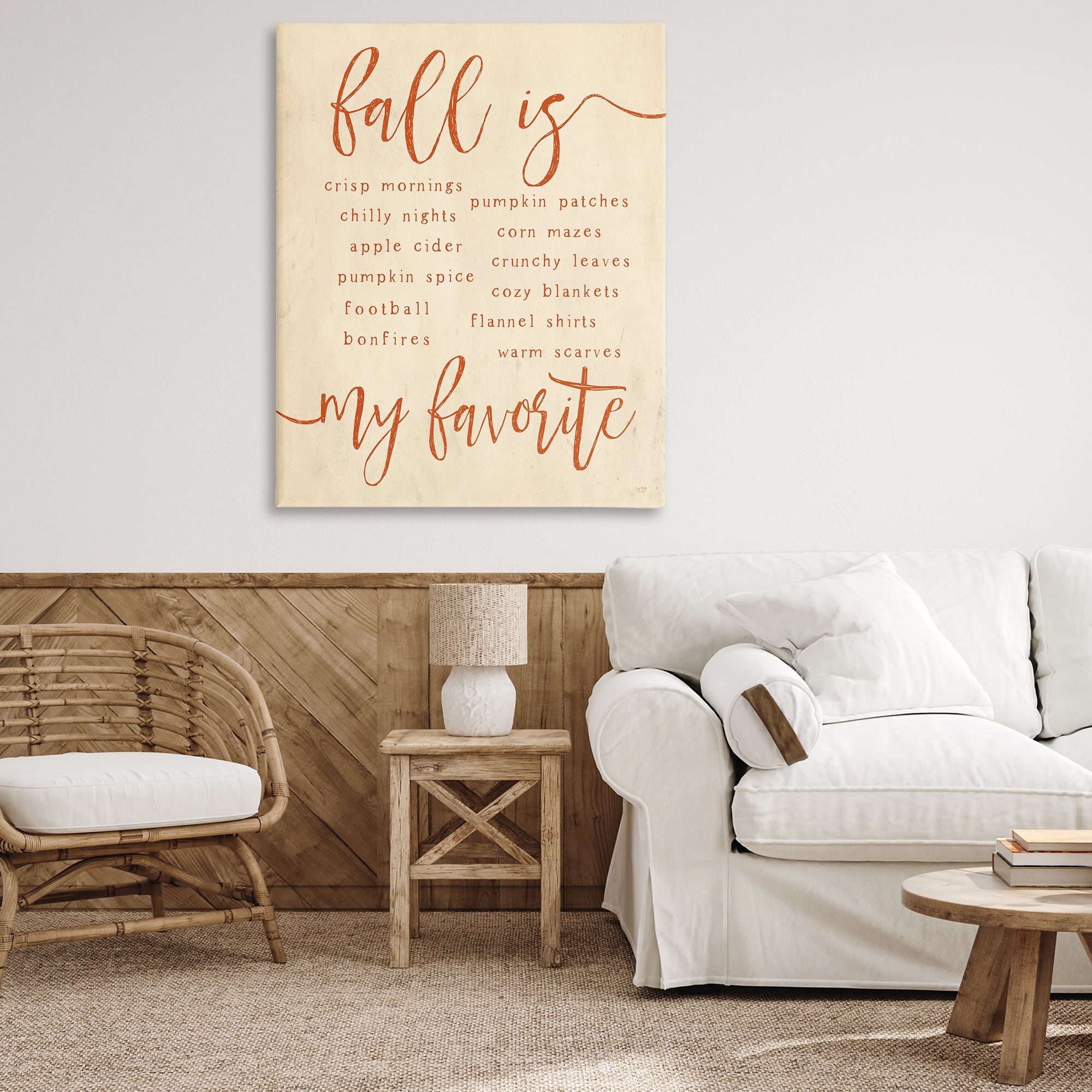 Stupell Industries Favorite Fall Activities Text & Numbers Painting Wrapped Canvas Art Print Wall Art, 36 x 48