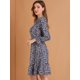 thumbnail image 4 of Vestido A Media Pierna De Leopardo Con Dobladillo Con Volantes Y Manga Larga En La Parte Delantera Con Cuello Redondo Y Cuello Redondo Para Mujer Azul marino L, 4 of 6