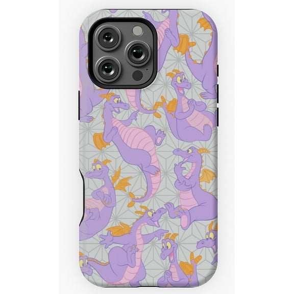 Epcot Figment Collage Pattern Phone Case for iPhone 16 15 14 13 12 11 Pro Max