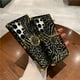 thumbnail image 4 of Feather Leopard Print Square Plating Case For Samsung Galaxy S23 S24 S22 S21 S20 Note 20 Ultra A15 A25 A55 A54 Ring Holder Cover, 4 of 5