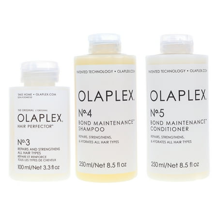 Olaplex No. 3 Hair Perfector 3.3 oz, No.4 Bond Maintenance Shampoo 8.5 oz & No. 5 Bond Maintenance Conditioner 8.5 oz Combo Pack