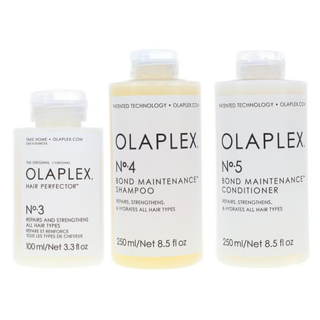 Olaplex No. 3 Hair Perfector 3.3 oz, No.4 Bond Maintenance Shampoo 8.5 oz & No. 5 Bond Maintenance Conditioner 8.5 oz Combo Pack