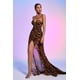 thumbnail image 4 of Vestido largo de malla de leopardo Dress Nava con hombros descubiertos para mujer, 4 of 6