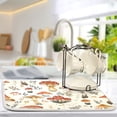 thumbnail image 5 of Dish Drying Mat Kitchen Counter Mushroom Fallen Leaves Dishes Drainer Pad Absorbent Microfiber Reversible 16"x18", 5 of 7