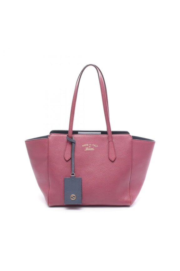 Pre-Owned Gucci Swing Tote Bag, Leather, Women's, Pink and Blue, 354408 (Good)