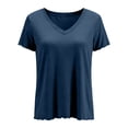 thumbnail image 5 of UAMVSH Womens Pajama Tops Ruffle Short Sleeve Sleep Shirts Casual Comfy V Neck T-Shirt Soft Loungewear Summer Outfits, 5 of 5