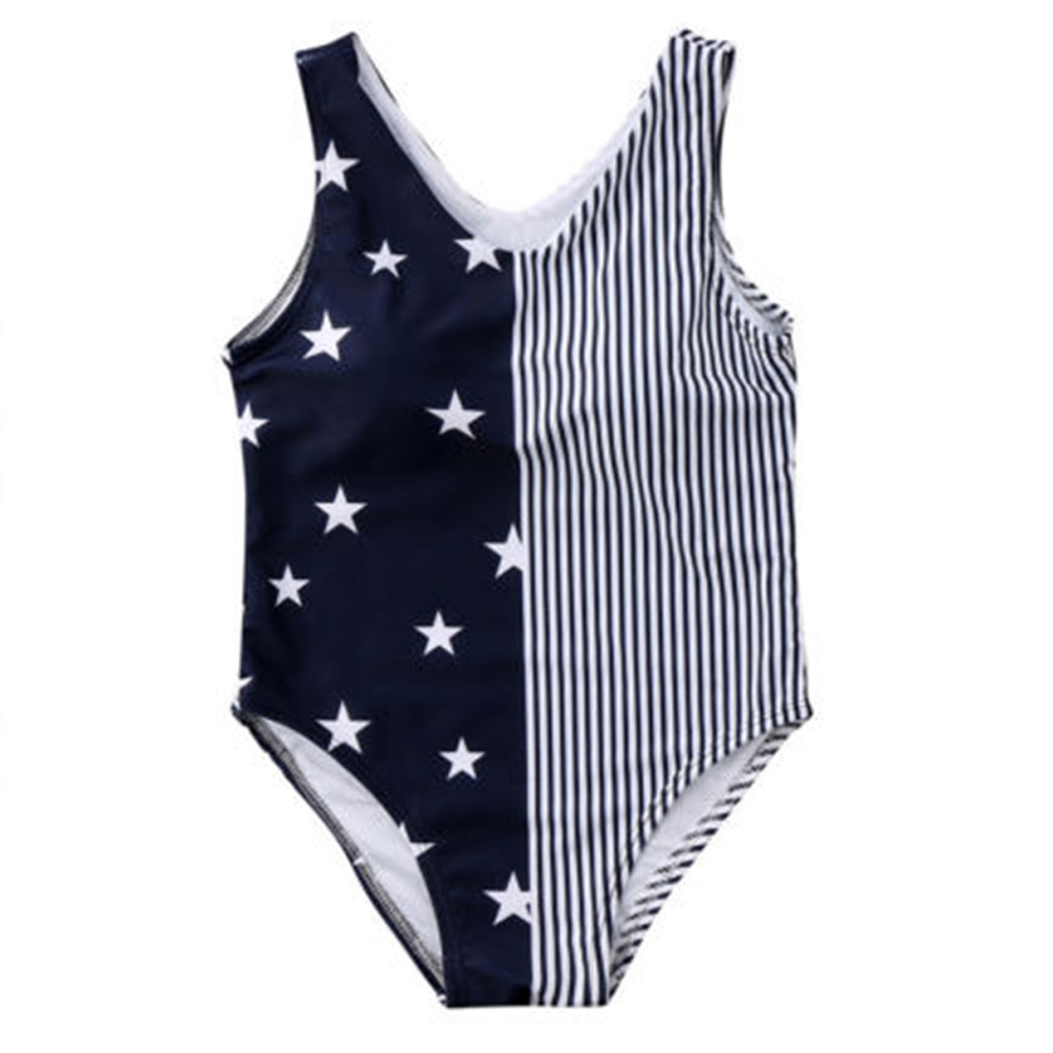 baby girl american flag bathing suit