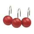 thumbnail image 2 of Live Life Set of 12 Hand Painted Resin Shower Curtain Hooks - Red Rounds, 2 of 2
