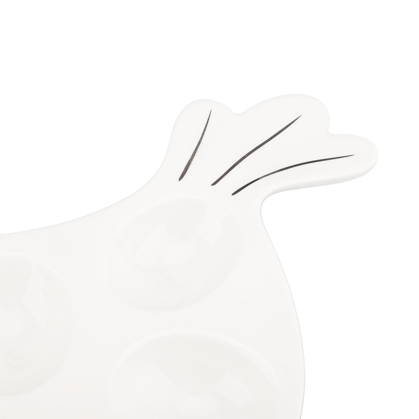 NFTIGB 8 Grid Ceramic Deviled Egg Platter Tray, Cute Chicken Shaped Serving Dish, Easter Egg Display Holder for Tableware, Home Decorative Platters (11.4 inches / 29.0 cm)