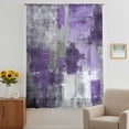 thumbnail image 3 of Purple Grey Sheer Curtains 96 Inches Long, Modern Oil Painted Abstract Art Aesthetics Light Filering Curtains, Privacy Drapes Simi Floor to Veiling Curtain for Living Room Large Window Treatment, 3 of 9