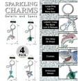 thumbnail image 2 of Aqua79 Sparkling Keychain Set of 4 – Sea Turtle, Shark, Blue Mermaid Tail, Pink Dolphin 3D Charm Rhinestones, Metal Alloy Key Ring - Accessory with Clasp for Key Chain, Bag, Purse, Handbag, Backpack, 2 of 9