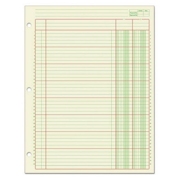 Cardinal Brands ACP85112 Columnar Analysis Pad, 2 Column, 8 1/2 X 11, Single Page Format, 50 Sheets/pad