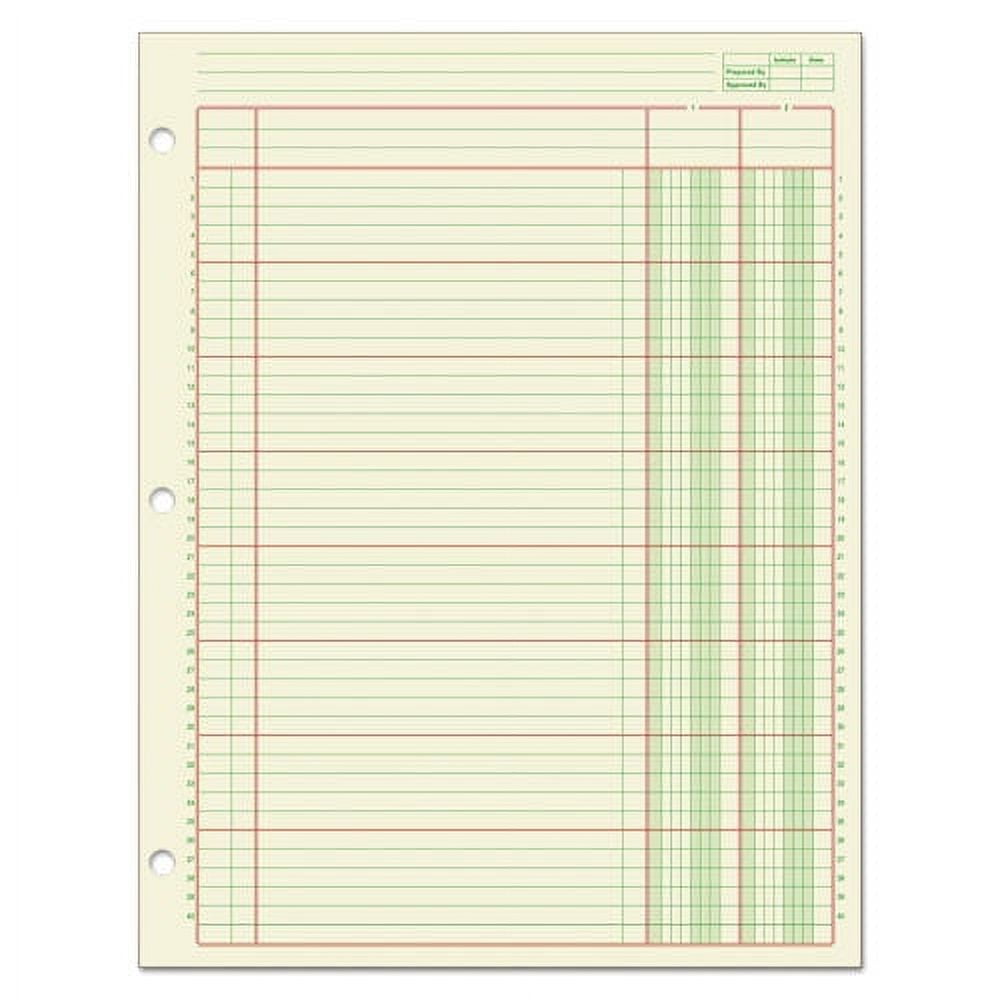 Cardinal Brands ACP85112 Columnar Analysis Pad, 2 Column, 8 1/2 X 11, Single Page Format, 50 Sheets/pad