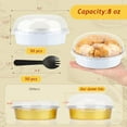 thumbnail image 3 of 4” Small Cake Tins with Lids 50 Pack, Foil Mini Cake Pans,8oz Disposable Ramekins Creme Brulee Baking Cups Individual Mini Pie Contaniers Holders for Wedding Party-White, 3 of 7