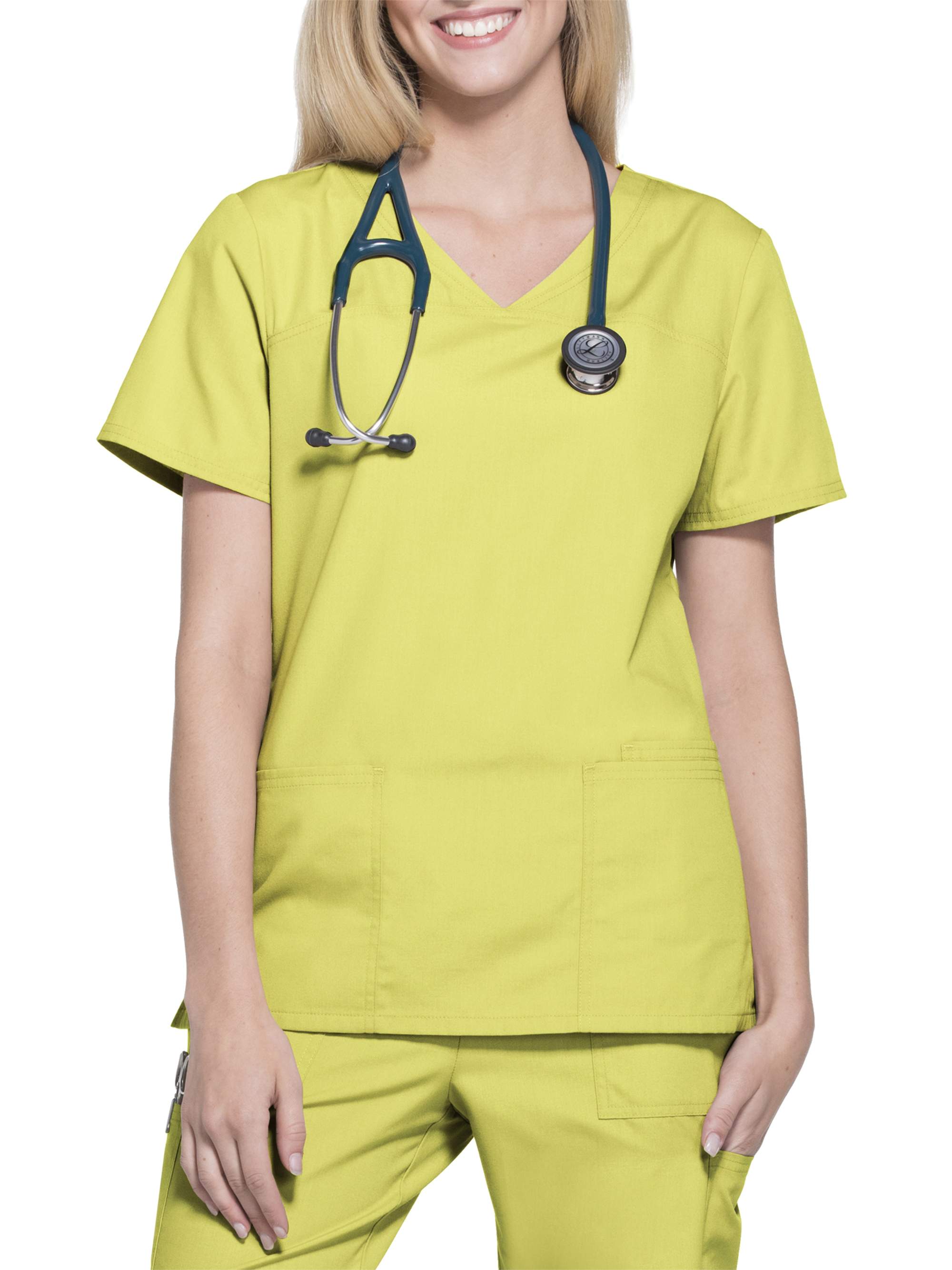 Scrubstar Women's Core Essentials Brushed Poplin VNeck Scrub Top