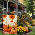 thumbnail image 5 of Fall Pumpkin Garden Flag for Outside 12x18 Inch Double Sided Burlap Maple Leaf Sunflower Yard Flag Farmhouse Holiday Decorations for Home, 5 of 6