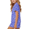 thumbnail image 5 of HBYJLZYG Girls 2 Piece Sleepwear Set, Leopard Print Button Front Pajamas with Chest Pocket and White Piping, Summer Pajama Set for Girls 3-14 Years, 5 of 7