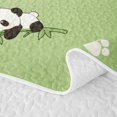 thumbnail image 5 of Manfei Cute Panda Quilt Full, Cartoon Paw Print Full Bedspread Sets, Green, 3pcs, 1 Coverlet and 2 Pillowcases, 5 of 7