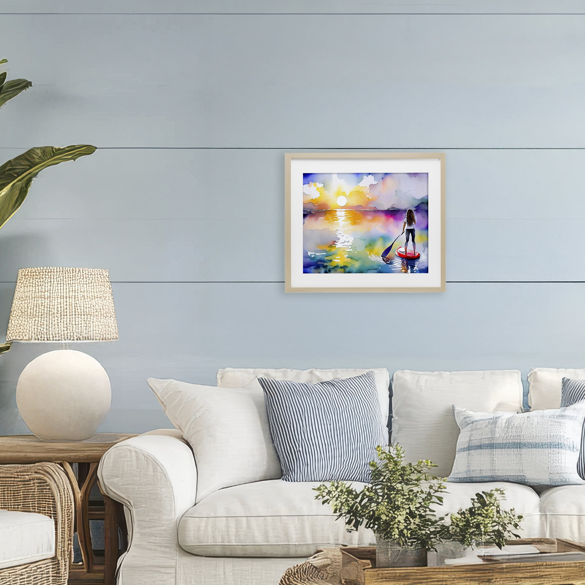 Stupell Industries Sunset Paddle Drift Birch Framed Print Under Glass, design by Shelly Craig